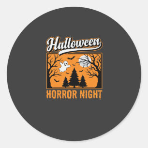 Halloween Horror Night Retro Ghost Forest Classic Round Sticker