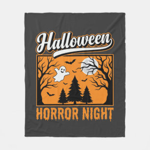 Halloween Horror Night Retro Ghost Forest Fleece Blanket