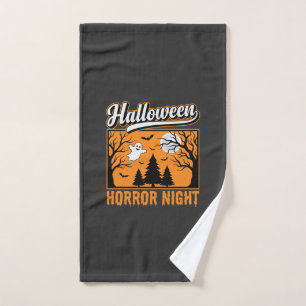 Halloween Horror Night Retro Ghost Forest Hand Towel