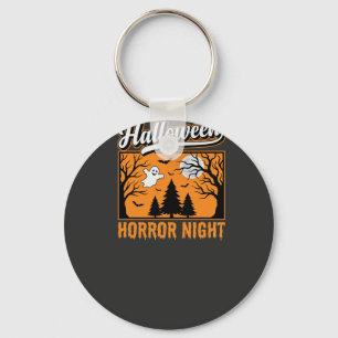 Halloween Horror Night Retro Ghost Forest Key Ring