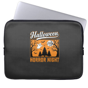Halloween Horror Night Retro Ghost Forest Laptop Sleeve