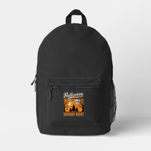 Halloween Horror Night Retro Ghost Forest Printed Backpack
