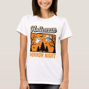 Halloween Horror Night Retro Ghost Forest T-Shirt