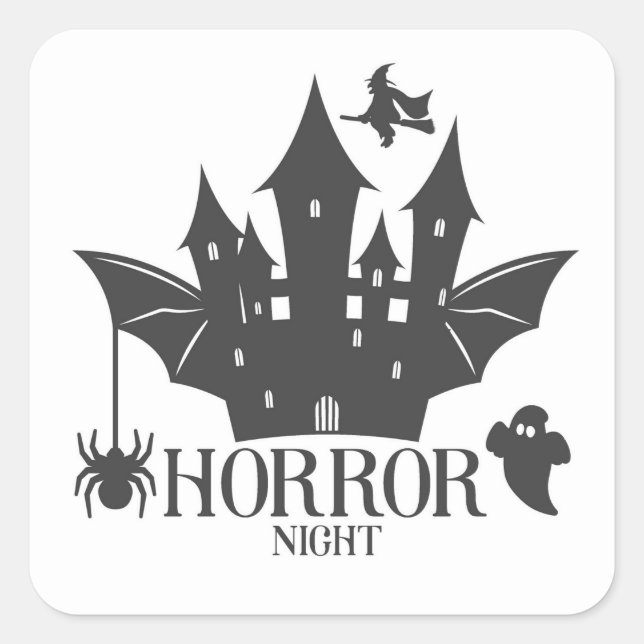 Halloween Horror Night Square Sticker (Front)