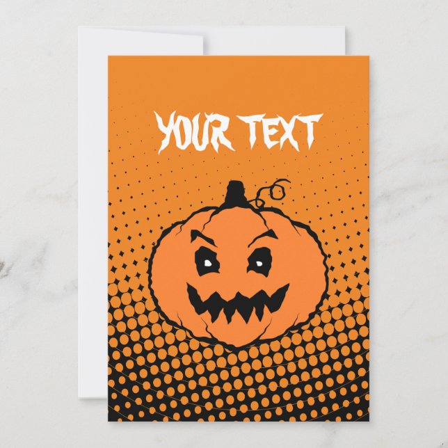 Halloween Horror Pumpkin Gradients Invitation (Front)