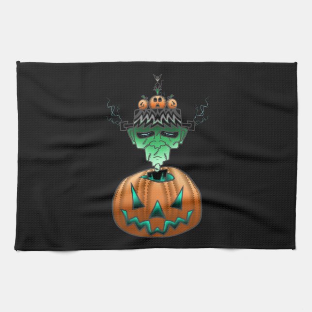 Halloween Horror Punk Zombie Tea Towel (Horizontal)
