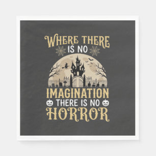 Halloween Horror Quote Haunted Castle Imagination Napkin