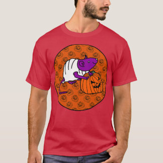 Halloween Horror Rat Orange Round T-Shirt