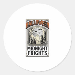 Halloween Horror Shirt Vintage Engraving Spooky Fo Classic Round Sticker