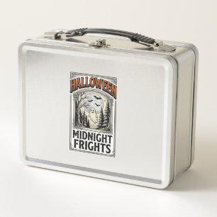 Halloween Horror Shirt Vintage Engraving Spooky Fo Metal Lunch Box