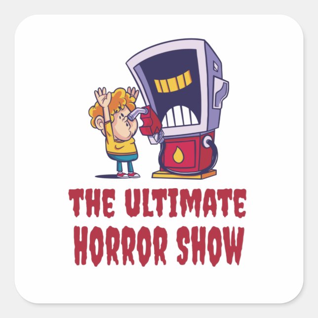 Halloween - Horror Show at Gas Station Square Sticker (Front)