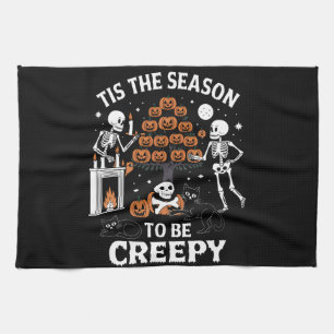 Halloween Horror Tis The Season To Be Creepy Tea Towel