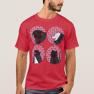 Halloween Horror Vampire Animals Portrait T-Shirt