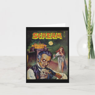 Halloween Horror Vintage Skull Monster Comic Book Card