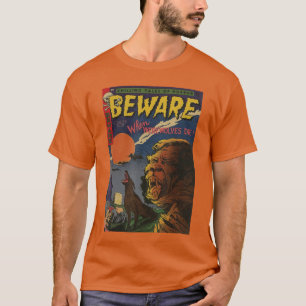 Halloween Horror Vintage Werewolf Comic Book Retro T-Shirt