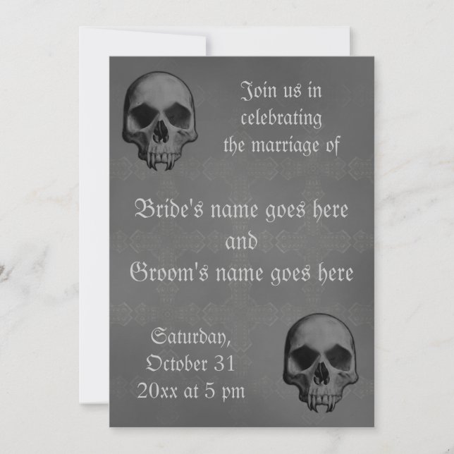 Halloween horror wedding invitation (Front)
