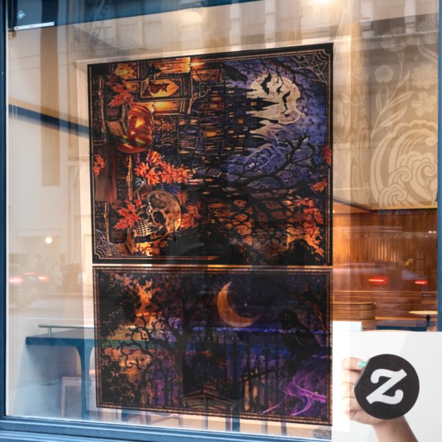 Halloween Horror Window Clings Set 1 (Cafe Window)