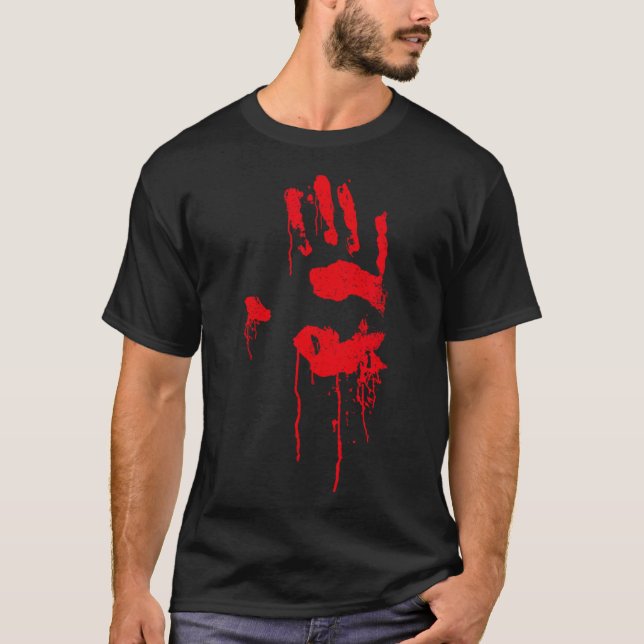 Halloween Horror Zombie Costume Top Bloody Handpri (Front)