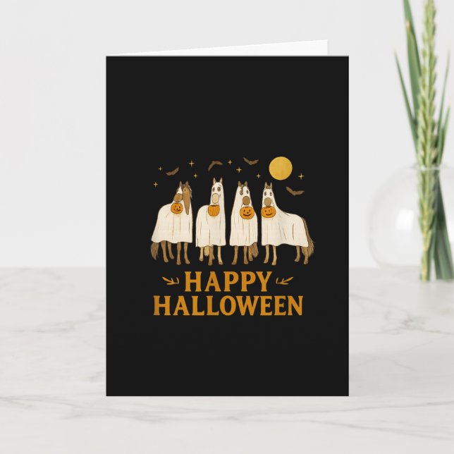 Halloween Horse Ghost Soky Season Horse Lover Wome Card (Front)