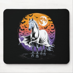 Halloween Horse Ghost Spooky Costume Mouse Mat