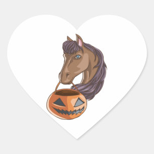 Halloween Horse Heart Sticker