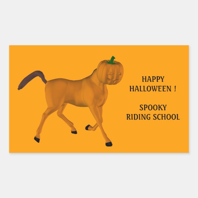 Halloween Horse Rectangular Sticker (Front)