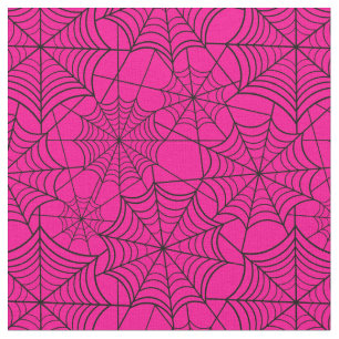 halloween hot pink spider web fabric