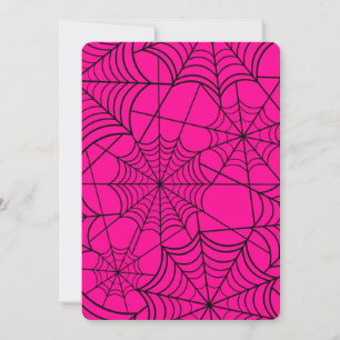 halloween hot pink spider web invitation