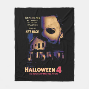 Halloween House and Mask Fleece Blanket