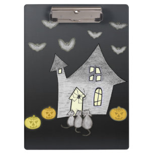 Halloween House, Black Cats, Bats, Pumpkins Clipboard