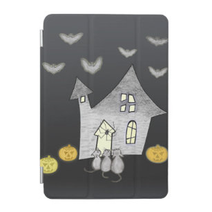 Halloween House, Black Cats, Bats, Pumpkins iPad Mini Cover