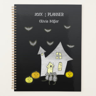 Halloween House, Black Cats, Bats, Pumpkins Planner