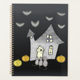 Halloween House, Black Cats, Bats, Pumpkins Planner