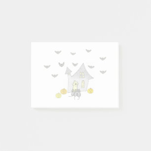 Halloween House, Black Cats, Bats, Pumpkins Post-it Notes