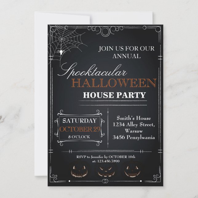 Halloween House Party Invitation (Front)