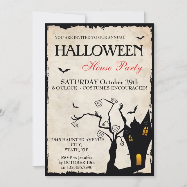 Halloween House Party Invitation (Front)