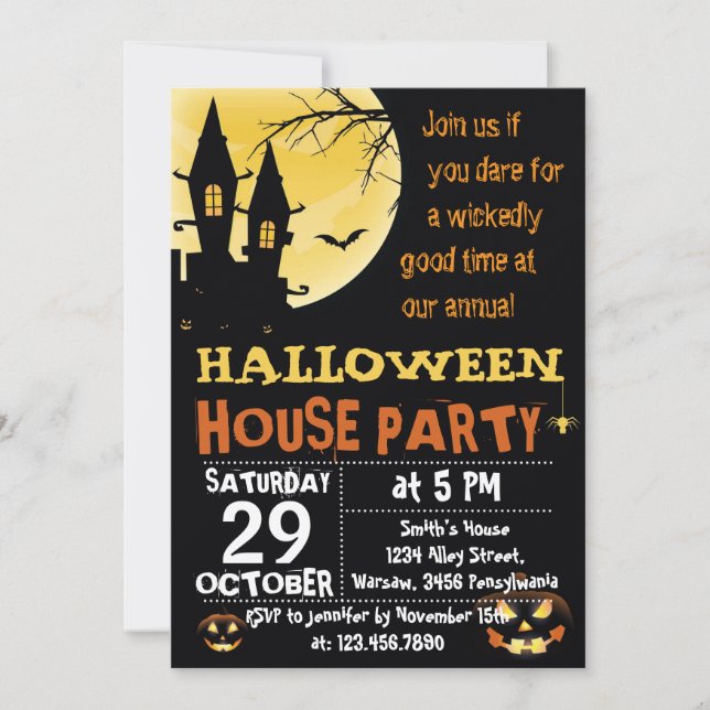 Halloween House Party Invitation (Front)