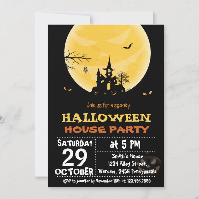 Halloween House Party Invitation (Front)