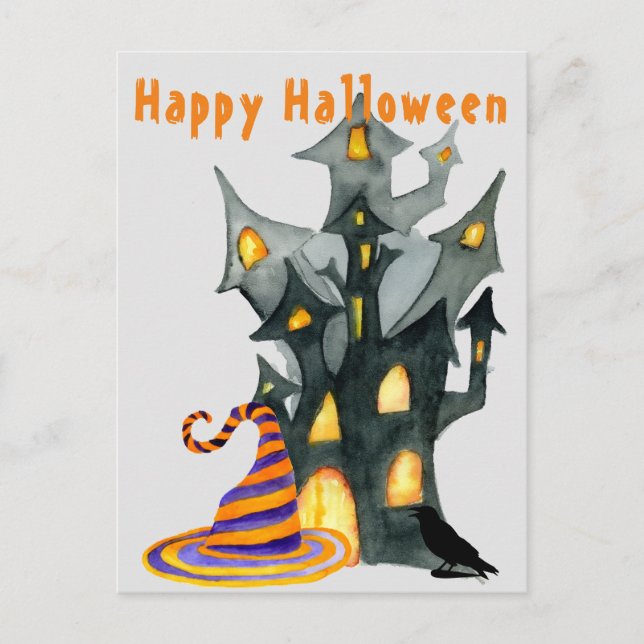 Halloween House Postcard (Front)