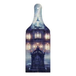 Halloween House With Frankie, Dark Blue Cutting Board