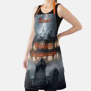 Halloween House With Frankie, Dark Grey  Apron
