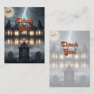 Halloween House With Frankie, Dark Grey  Card