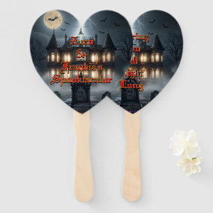 Halloween House With Frankie, Dark Grey Hand Fan