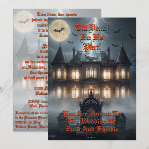 Halloween House With Frankie, Dark Grey Invitation