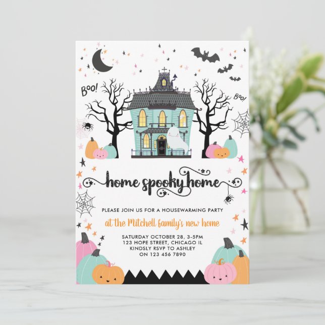 Halloween Housewarming Spooky New Home Party Invitation (Standing Front)