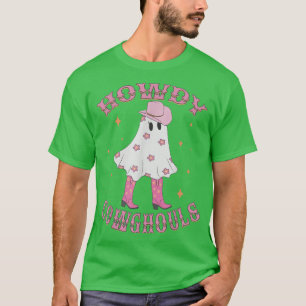 Halloween Howdy Cow Ghouls Cowgirl Western Spooky T-Shirt