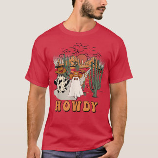 Halloween Howdy Ghouls,Boo Haw Cowboy,Desert Sunri T-Shirt