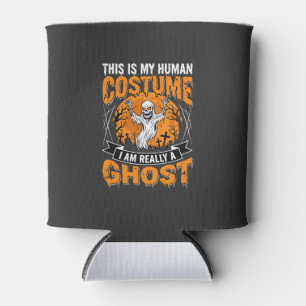 Halloween Human Costume Ghost Skeleton Graphic Can Cooler