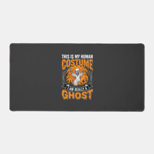 Halloween Human Costume Ghost Skeleton Graphic Desk Mat