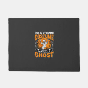 Halloween Human Costume Ghost Skeleton Graphic Doormat